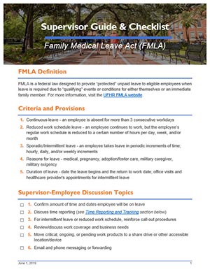 FMLA Supervisor Guide and Checklist